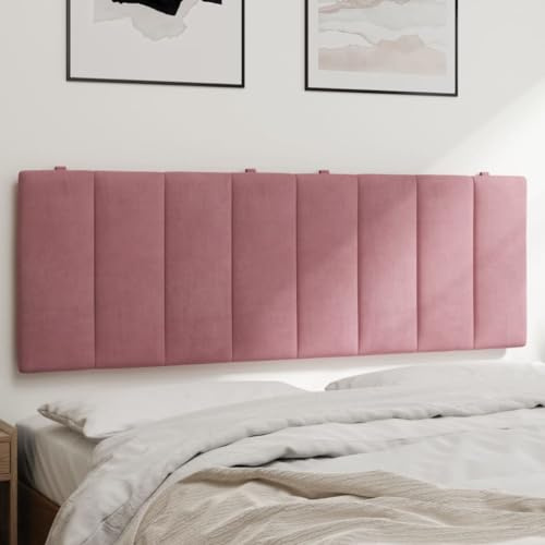 Mandloder Kopfteil-Kissen Hanko Rosa 120 cm aus weichem Samt, Wandpolster für Bett, bequemes Rückenpolster, stilvolles Wandpaneel für Schlafzimmer