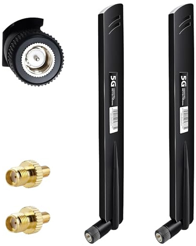 5G LTE Antenne, 18dBi Hochleistungs Signalverstärker, 600-6000MHz, Omnidirektionale WLAN-Antenne für 3G/4G/5G/GSM/GPRS Router, IoT-Gateway - SMA / TS9 Stecker, Schwarz