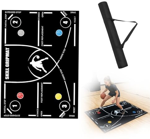 RANJIMA Basketballmatte, Faltbare Basketball-Trainingsmatte Rutschfest Silent Hilfsrequisiten für Basketball Schritttraining Schritt-übungen Stoßdämpfende für Teens Erwachsene