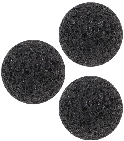 UPKOCH 3pcs Natural Volcanic Sauna Rocks 5cm Black round Stones for Wet Steam Sauna Heater Aromatherapy Essential Oil Diffuser Steam Room Accessories