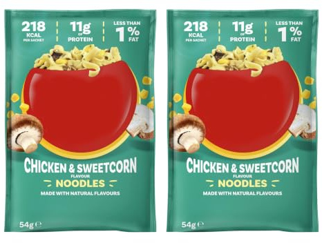 Chicken & Sweetcorn Flavour Noodles, High Protein, Made with Natural Flavours, No Artificial Colours, 54g,Pack Of 2