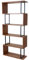 Bücherregal HWC-A27, Standregal Wohnregal, 183x80cm 3D-Struktur 5 Ebenen - Wildeiche-Optik, Metall schwarz