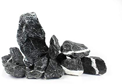 Pierres naturelles pour décoration d’aquarium à poissons - Gris foncé - 10 kg
