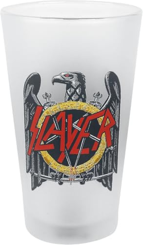 KKL Slayer Eagle Logo None Bierglas weiß Glas 0,5 l Band-Merch, Bands, Geschenke
