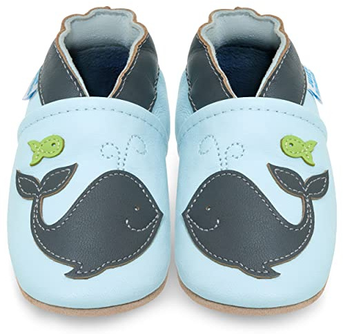Juicy Bumbles Chausson Bebe Fille et Garçon - Chaussons Enfant en Cuir Souple Crèche - Chaussures Bébé Premiers Pas avec Semelle Antidérapante - Chausson Cuir Bébé 0-6 Mois à 3 Ans