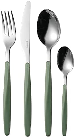 Guzzini - My Fusion, Set de 24 Couverts - Vert Olive, 16,8 x 7,5 x h25,5 cm - 110700175