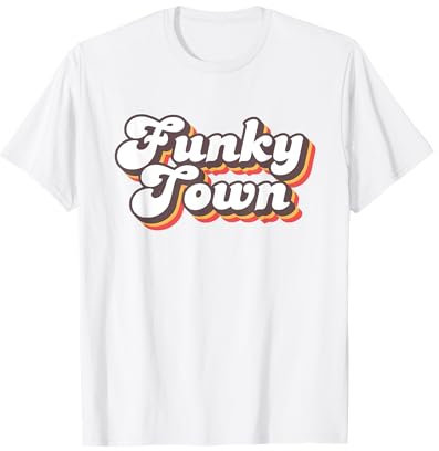 Funky Town Roller Disco Outfit Retro 70er Jahre Kostüm für Damen T-Shirt