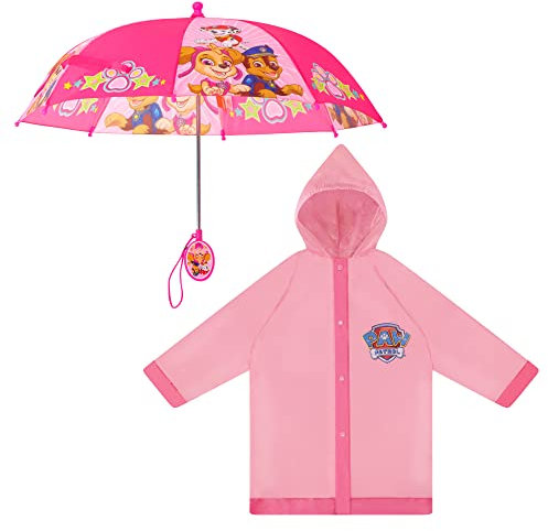 Nickelodeon Paw Patrol Kinder-Regenschirm und Zupf, für Jungen im Alter von 2–7 Jahren, Hellrosa Farbe, M/Alter 4-5