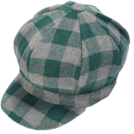 ZYLC Warme Schirmmütze Barett Mütze Winter Ballonmütze Klassisches Design(Grün),Einheitsgröße
