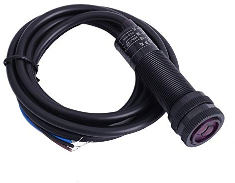 Infrarot-Lichtschranke, E3F-DS50C4 DC 6V-36V 300mA 50 cm Einstellbarer Diffus-Lichtschranke Sensor optisch DREI Leitungen NPN NO (Normalerweise Geöffnet) Näherungsschalter
