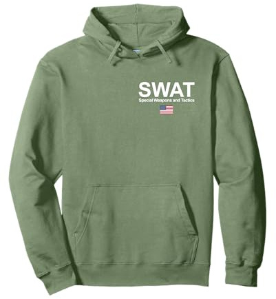 SWAT Shirt, Unità speciale polizia, bandiera USA, logo petto Felpa con Cappuccio