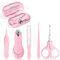 Vicloon Babypflege Set, 5-in-1 Baby Healthcare Kit mit Baby Nagelknipser, Nagelschere, Nagelfeile, Pinzette, Ohrenreiniger und Box, Baby Nagelpflegeset für Kleinkind, Neugeborene, Kinder - Rosa