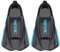 Seac Shuttle - Aletas cortas de natación 100% silicona para entrenamiento cardiovascular y de fuerza, unisex, para adulto, color negro/azul, talla 42/43