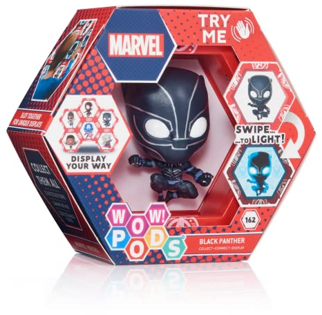 WOW! PODS Avengers Collection, Wakanda Forever Black Panther, Superhero Light-Up Bobble-Head Figure, Official Marvel Collectable Toys and Gifts
