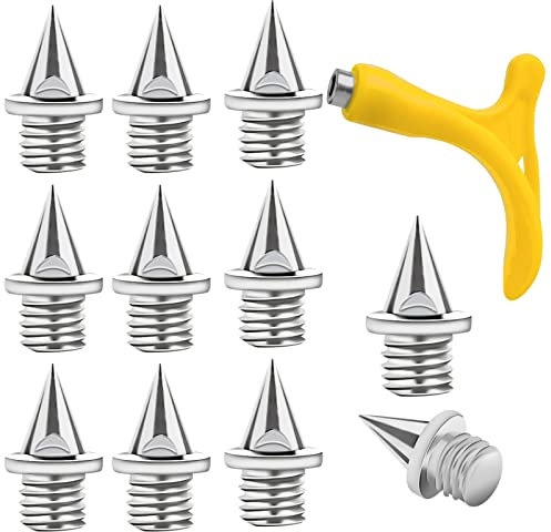 Savita 120 Track Spikes Acero Inoxidable de 6mm con 1 Llave de Clavos, Clavos Atletismo Clavos de Pista Clavos para Zapatos de Pista Zapatos Deportivos Trotar Correr (Plata)