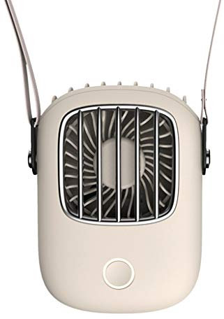 DHF Ordinateur de Poche, Ventilateur USB, Éventail, Hanging Neck Fan Mini Portable Sport Rechargeable Lazy Hanging Cou Cou Big Vent électrique Fan/Blanc, Vert (Color : White)