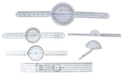 Goniometro Digitale Elettronico, 6PCS Goniometro Medico Set 6 8 10 Pollici Multifunzione Goniometro Giunto Set per Fisioterapisti Uso Domestico e Studenti