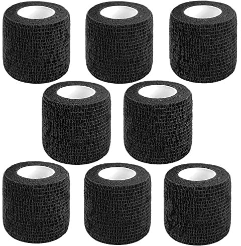CIYAGPOOU Self Adhesive Bandage Wrap,2 Inch Black Breathable Elastic Cohesive Bandages, Vet Wrap Sports Tape Bulk for First Aid Supplies, Wrist Sprains Protection