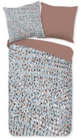 Traumschloss Renforcé Bettwäsche »Gerben«, Farbkleckse auf Hellgrau, 155x220 & 80x80, 100% Baumwolle, atmungsaktiv & weich, Wendebettwäsche-Set mit Reißverschluss bestehend aus Kissen und Bettbezug