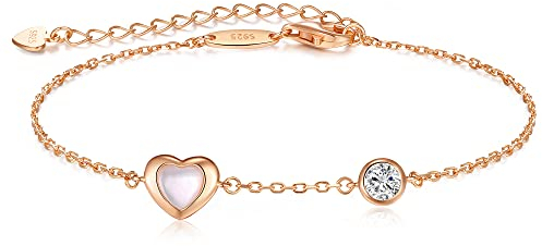 Armband Damen Infinity Armband Silber 925 Damen Zirkonia Rosegold Herzen Armband Verstellbares Armband Valentinstag Geburtstag Jahrestag weihnachten geschenke für Frauen & Freundin zum & mama
