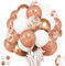 Palloncini Oro Rosa, 50 Pezzi Palloncini in Lattice di Elio Bianco da 12 Pollici per Compleanno Battesimo Matrimonio Anniversario di Matrimonio Addio al Nubilato Decorazioni per Feste