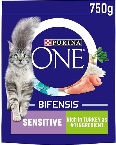 Purina One Sensitive Adult Dry Cat Food Turkey 750g
