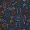 HEKO PANELS Stoff Oxford Wasserdichte Meterware Canvas-Stoff Polyester Stoff Zum Nähen Nähstoffe Möbelstoffe Dekostoffe Wasserabweisend Blickdicht Kinder Roboter UFO 1 Meter 155 x 100 cm