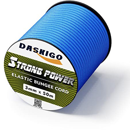 Bungee Cord Elastic Shock Cord, 3mm x 50M Light Blue