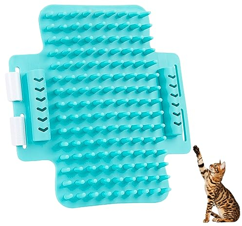 Tadipri Grooming Brush Katze,Massage Ecke Katze Bürste, Eck Massagekamm, Katzen Ecke Fellpflege Bürste, Mit Mit Riemen, Für Langes Geeignet Für Tischbeine Von 4-10 cm (Mintgrün)
