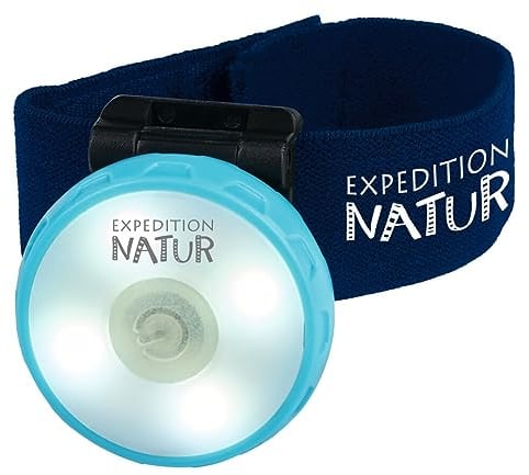 moses Expedition Natur Armband-Licht Clip & Move | mit Mini-USB-Anschluss | 4 Leuchtmodi | größenverstellbares Armband | schwenkbarer Lampenkopf | Glow-in-the-Dark-Effekt