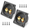 2 Piezas Altavoz Estéreode 2 Vías Caja de Altavoz Terminal, Altavoz Caja Terminal Enlace Poste Redondo Primavera Copa Conectores Subwoofer Enchufes Terminal de Altavoz Caja para Hogar Hotel Sala