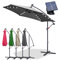 Jopassy Sonnenschirm 350cm mit LED solar,Ampelschirm Groß mit Ständer Alu Kurbelschirm UV-Schutz Parasol Wasserdicht Gartenschirm Marktschirm für Terrasse,Balkon,Garten,Anthrazit