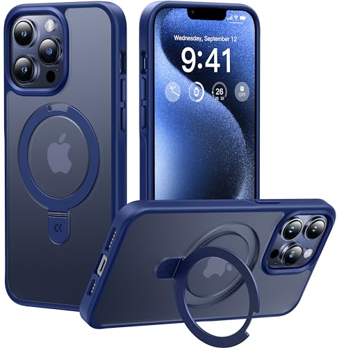 CASEKOO 2025 Neu Magic Stand für iPhone 13 Pro Hülle für MagSafe [Militärschutz] [Unsichtbarer Ständer] Stoßfeste Kratzfeste Schutzhülle Dünne Griffige Handyhülle Matte Case - Blau