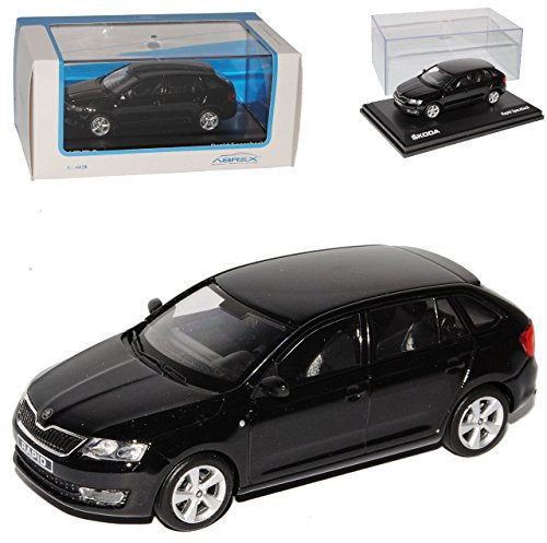 Abrex Skod. Rapid Spaceback Kombi Schwarz Magic Ab 2013 NH 143AB030D 1/43 Modell Auto mit individiuellem Wunschkennzeichen