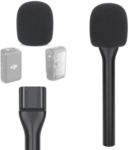 YOUSAHRES Interview Microphone Handheld Adaptor for DJI Mic 1/2, Mic Holder Stand Lavalier Interview Mic for DJI Wireless Microphone