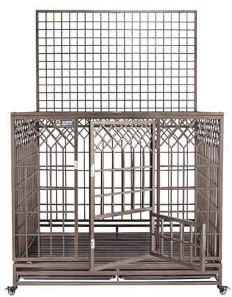 Hundebox Große Hunde Doppeltürige, Faltbare Hundekiste aus Dickem, Verstärktem Metall, Geeignet für Mittlere und Große Hunde, Schwarz(125 * 93 * 110cm)