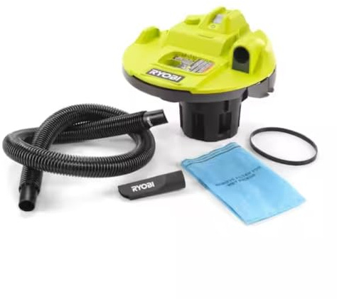 RYOBI ONE+ 18V Cordless 5 Gallon Wet/Dry Vacuum, Tool Only with Hose and Crevice Tool