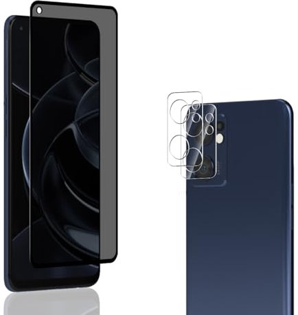 Jewloofa [1+2 Pièces] Anti-espion Verre Trempé pour OPPO Find X5 Lite, 9H Film Protection Ecran de Confidentialité et Caméra Arrière Protecteur, Privacy Protection écran pour OPPO Find X5 Lite