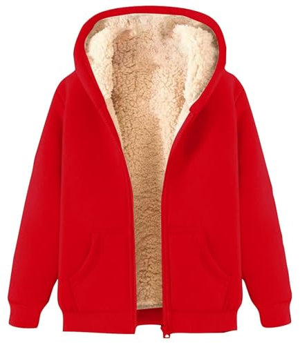 Black of Friday Women's Fleece Jackets Full Zip Pocket Hooded Jacket Winter Solid Warm Soft Teddy Hooded Coats Cardigan Plus Size Slim Trench Coat Long Sleeve Outwear