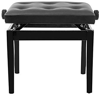 BGFYUSF Klavierhocker Einzel-Klavierbank Gepolsterter Klavierhocker Künstlersitz Dick gepolsterter Hocker mit Lederkissen 10 cm Sitzhöhe verstellbar， einfach，Black 1