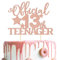 BOOMTOP Offiziell Teenager 13 Cake Topper 13 Geburtstag Jungen Mädchen Deko Glitzer Cupcake Toppers Official Teenager 13 Geburtstag Kuchen Dekoration 13 Jahre Geburtstagstorte Deko Rosegold