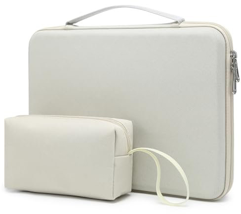 HYZUO 15-16 Inch Hard Shell Laptop Sleeve Case for MacBook Pro 16 M4/M3/M2/M1 2025-2019, MacBook Air 15 M3/M2/M1 2025-2023, 15 Surface Laptop, Razer Blade 15, Beige