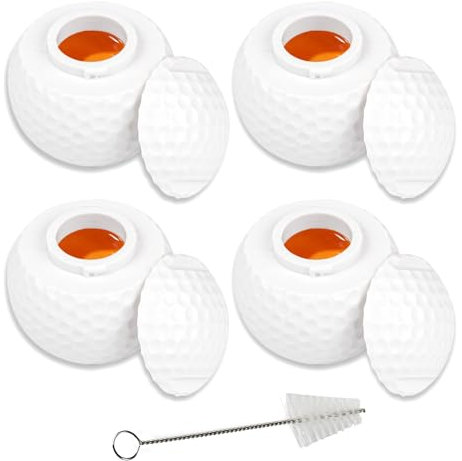WodGod Golfball-Schnapsgläser mit Bürste, Golfball-Schnapsgläser mit Deckel, 42,5 ml, kreative Geschenke, leicht zu reinigen, 4 Stück