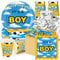 Hushee 200 Pcs Cartoon Story Baby Shower Paper Plates Napkins Cups Baby Shower Party Supplies Tableware Set Disposable Cup Napkin for 50 Guest Party Decoration