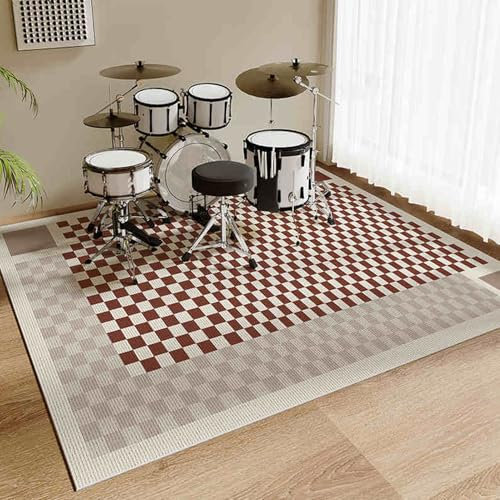 JaevKwzy Tapis Batterie, Tapis de Batterie Insonorisé, Tapis de Tambour Anti-Bruit antidérapant, Tapis insonorisant pour Batterie électronique, 100 x 80 cm Tapis de Sol Tapis pour Batterie Acoustique
