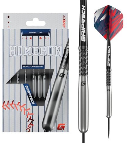 GOAT - Homerun Silber 90% 23 G, Dartpfeile, inkl. 3 Barrels, 3 Flights & 3 Shafts