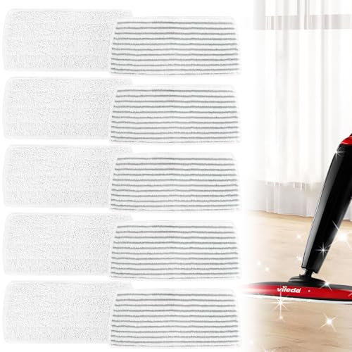 Moorstdel Pack of 10 for Vileda Steam Plus XXL Steam Cleaner Replacement Covers, Washable Replacement,for Vileda Floor Mop Replacement Cover,Replacement Covers for Vileda Steam Plus XXL Steam Cleaner