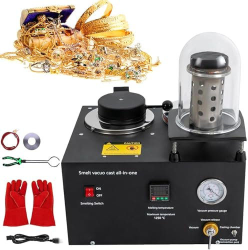 MáQuina de FundicióN Al VacíO y FundicióN con Pantalla Digital, Herramienta de FundicióN de Joyas de Metales Preciosos para RefinacióN a Alta Temperatura, Horno de FundicióN de Oro
