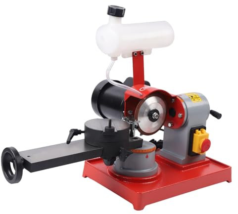 Kreissägeblätter,Sägeblattschärfmaschine,Schärfmaschine,Hohe Arbeitseffizienz 370W,Verstellbares Design,für Sägeblätter Kunststoff, Holz, Aluminiumlegierung, 2850RPM 220V,Silber, Rot