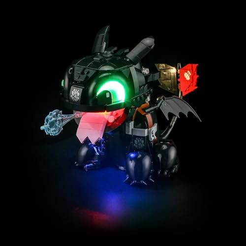 GEAMENT LED Light Kit Compatible with LEGO How to Train Your Dragon: Toothless Building Blocks Model - Lighting set for Icons 10375 (Model Set Not Included)